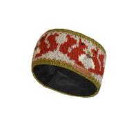 Pachamama Diadema de lana para mujer, con forro polar, tejida a mano, patrón de ardilla roja, gris, talla única, hecha a mano, comercio justo