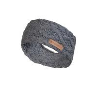 Pachamama Diadema para mujer, 100 % pura lana merino, tejida a mano, patrón de cable, liso, talla única, hecha a mano, suave, cálida, transpirable, absorbe la humedad, comercio justo (azul pizarra