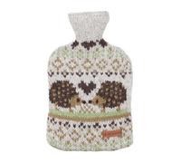 Pachamama Funda para botella de agua caliente 100 % tejida a mano y botella de agua caliente de 2 litros, patrón de erizos, hecho a mano, comercio justo, multicolor, térmico