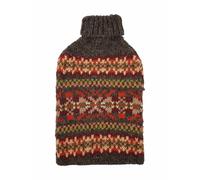 Pachamama Funda para botella de agua caliente tejida a mano y bolsa de agua caliente de 2 litros, diseño Fairisle, hecho a mano, comercio justo, multicolor