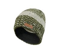 Pachamama Gorro de lana para hombre, con forro polar, tejido a mano, a rayas, musgo, talla única, hecho a mano, extra cálido, comercio justo, Musgo, blanco roto, L/talla única