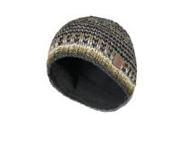 Pachamama Gorro de lana para hombre, con forro polar, tejido a mano, color carbón, a rayas, talla única, hecho a mano, extra cálido, comercio justo