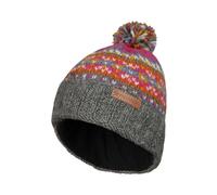 Pachamama Gorro de lana para mujer, con forro polar, parte trasera enrollable, tejido a mano, tradicional, Fairisle, colorido, talla única, hecho a mano, extra cálido, comercio justo, rosa, Talla