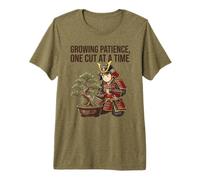 Paciencia Creciente, un Corte en el Amante de Las Plantas Bonsai Samurai Camiseta Premium