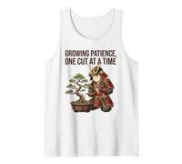Paciencia Creciente, un Corte en el Amante de Las Plantas Bonsai Samurai Camiseta sin Mangas