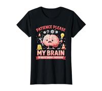 Paciencia, por Favor, mi Cerebro está Ocupado Haciendo Reparaciones Camiseta gráfica económica, Mujer, Negro, L