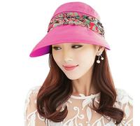 Paciffico 2 en 1 Visera Plegable de ala Ancha para el Sol, Secado rápido, UPF 50+ Sombrero de Viaje para Vacaciones, Playa, natación, Ciclismo, Camping, Senderismo, Correr, Headwear, Mujer
