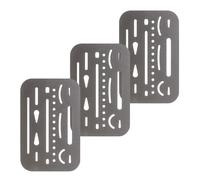 Pacific Arc Professional Erasing Shield Solid Stainless Steel with 26 Openings 3 Pack