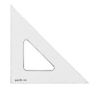 Pacific Arc Triángulo escolar de 12 pulgadas, transparente, ángulo 45/90, borde liso, poliestireno, herramientas técnicas de dibujo, dibujo, arquitecto e ingeniería.