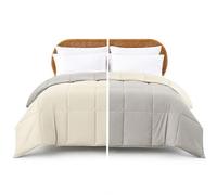 Pacific Coast Textiles Reversible Down Alt Comforter, Polyester, Ivory/Atmosphere, Twin