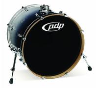 Pacific Drums Concept Maple Bass Drum, 55.9 cm x 45.7 cm, Lacado de plata a negro | Casco de arce europeo, hardware DW