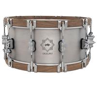 Pacific Drums Concept Select Metal Snare, caja de metal, 14" x 6,5", aros de nogal y aluminio de 3 mm