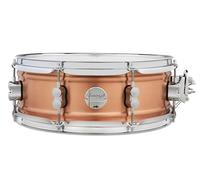 Pacific Drums Concept Series Metal Snare, caja de metal, 14" x 5", cobre cepillado en satinado natural de 1,2 mm