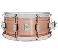 Pacific Drums Concept Series Metal Snare, caja de metal, 14" x 6,5", cobre cepillado en satinado natural de 1,2 mm