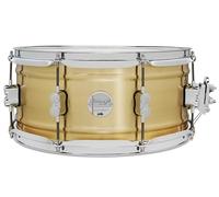 Pacific Drums Concept Series Metal Snare, caja de metal, 14" x 6,5", latón cepillado en satinado natural de 1,2 mm