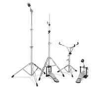 Pacific Drums Serie 300 Hardware Pack 4 piezas, cromo, ligero, doble refuerzo para principiantes