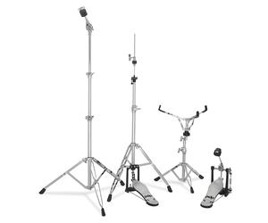 Pacific Drums Serie 300 Hardware Pack 4 piezas, cromo, ligero, doble refuerzo para principiantes