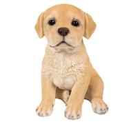 Pacific Giftware Adorable figura coleccionable de cachorro labrador amarillo sentado increíble similitud de perro, figura de resina