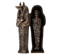 Pacific Giftware - Artefacto egipcio antiguo coleccionable, dios del inframundo, sarc fago Anubis, ata d con inserto de momia, figura de 5,5 pulg