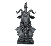 Pacific Giftware Baphomet - Figura de Busto con Cuernos y Barba Trenzada (20,5 cm), Color Negro y Gris