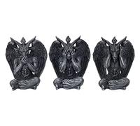 Pacific Giftware Baphomet Set de Figuras - Nada Malo Sehen Oír Leyendas - Gótico Estatua Decoración Diablo