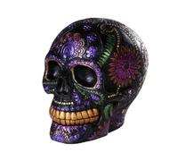 Pacific Giftware Día of The Dead Celebración Negro Sugar Calavera Floral Diseño Coleccionable 6 Inch