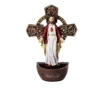 Pacific Giftware El Sagrado Corazón de Jesús Fuente de agua bendita religiosa Sacramento Decoración de pared de 6.75 pulgadas