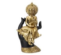 Pacific Giftware Figura de Buda dorada sentado en la mano divina, decoraci n negra