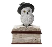 Pacific Giftware Figura de búho mago en libro de hechizos gótico de 4 pulgadas de alto, resina pintada a mano, decoración mágica para el hogar y Halloween