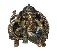 Pacific Giftware Figura de Ganesha en el trono pavos reales | Estatua Buda Dios