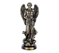 Pacific Giftware Figura de San Gabriel Arcángel Mensajero de Dios, 20,3 cm de Alto, Base de Madera con Placa de latón