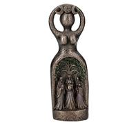Pacific Giftware Figura mística de la diosa triple, 19 cm, diseño de Virgo, madre, mujer mayor, bronce, piedra artificial, estatua decorativa Wicca
