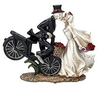 Pacific Giftware Figuras de Esqueleto de Pareja de Novios besándose en Bicicleta | Divertida decoración de Boda