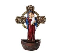 Pacific Giftware Madonna and Child - Fuente de agua bendita religiosa para decoración de pared de sacramento de 6.75 pulgadas