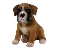 Pacific Giftware PT - Estatua de Aspecto Realista, Boxeador marrón, Cachorro, Perro, Figura Decorativa de Resina para el hogar