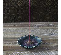 Pacific Giftware Quemador de incienso redondo con diseño de mandala, base de meditación de loto, mesa de altar, coleccionable