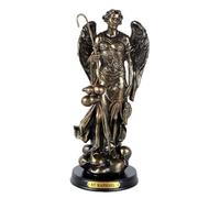 Pacific Giftware San Rafael patrón de los viajeros y Trabajadores médicos, Base de Madera de 8 Pulgadas de Alto con Placa de identificación de latón