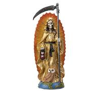 Pacific Giftware Santa Muerte, 7.25 pulgadas de altura, oro, resina fundida en fr o, decoraci n del hogar