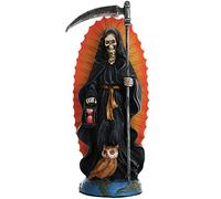 Pacific Giftware Santa Muerte Saint of Holy Death Standing Religious Estatua 7.25 Inch Negro Magic Protección Santisima Muerte Escultura