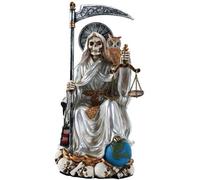 Pacific Giftware Santa Muerte Saint of Santa Muerte - Estatua Religiosa sentada de 9 Pulgadas (Blanco)