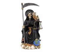 Pacific Giftware Santa Muerte Santo de la Santa Muerte Sentado Estatua Religiosa de 9 Pulgadas, Siete Poderes (arcoíris)