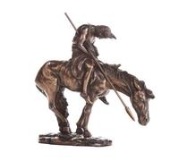 Pacific Giftware The End of Trail - Figura Coleccionable de Guerrero Indio Nativo Americano con Acabado de Bronce, 7.5 H