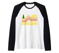 Pacific Northwest Oregon Vintage Retro 1970 Estética Camiseta Manga Raglan