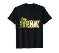 Pacific Northwest PNW Pinos al Aire Libre Insignia Minimalista Retro Camiseta