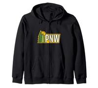 Pacific Northwest PNW Pinos al Aire Libre Insignia Minimalista Retro Sudadera con Capucha