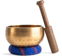 Pacific Vision - Juego de cuencos tibetanos con mazo y cojín para la curación, conciencia y meditación (cuenco martillado de 8,9 cm)