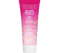 Pacifica Beauty, Island Vanilla Body Scrub, exfoliante, azúcar, aceite de rosa mosqueta, esmalte corporal, baño y ducha, limpio, parabenos, vegano + libre de crueldad, rosa, 170 ml