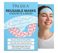Pacifica Beauty - Juego de máscara reutilizable para debajo de los ojos y cejas, 100% silicona, sellado al vacío y efecto de elevación, minimiza las líneas finas y las arrugas, combina con suero