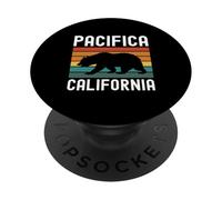 Pacifica California Bear Vintage Retro Playa San Mateo Océano PopSockets PopGrip Adhesivo