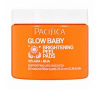 Pacifica Glow Baby - Almohadillas exfoliantes 10% AHA + BHA para piel brillante, con ácido glicólico y ácido salicílico para suavizar la textura y minimizar los poros, sin fragancia, 60 unidades
